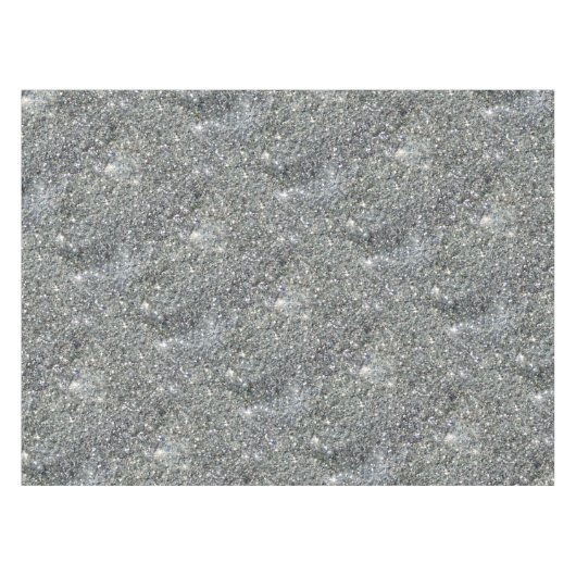 Stijlvol zilver Glitter Glitz Photo Tablecloth Tafelkleed (Voorkant (Horizontaal))