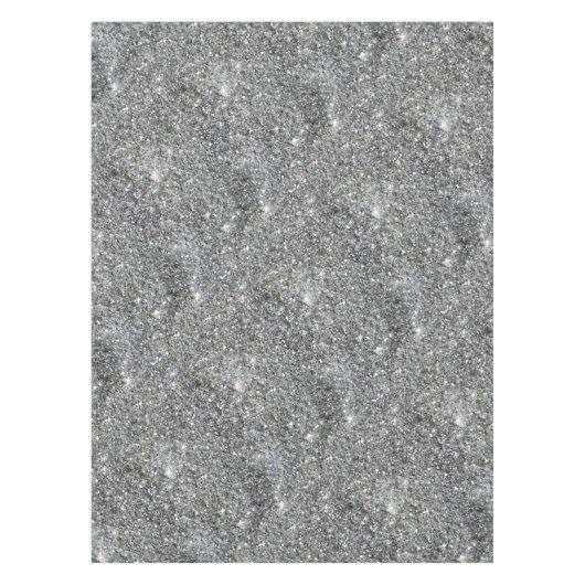 Stijlvol zilver Glitter Glitz Photo Tablecloth Tafelkleed (Voorkant)
