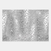 Stijlvol zilver Glitter Wild Big Cat Animal Patroo Inpakpapier Vel (Voorkant)