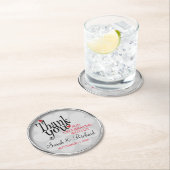 Stijlvol Zilver Grijzige bruiloft Dank je Ronde Kartonnen Onderzetter (Insitu)