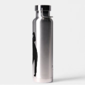 Stijlvol zilver met zwart modern golfer-monogram waterfles (Links)