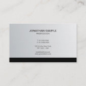Stijlvol, zilver minimalistisch design, luxe luxe visitekaartje (Achterkant)