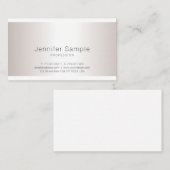 Stijlvol zilver Modern Simple Plain Beauty Salon Visitekaartje (Voorkant / Achterkant)