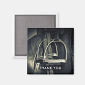 Stijlvol zilver Stirrups Engels zadelzadel Dank je Magneet (Voorkant / Achterkant)