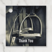 Stijlvol zilver Stirrups op het Engelse zadelzadje Bedankjes Labels (Voorkant)