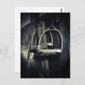 Stijlvol zilver Stirrups op het Engelse zadelzadje Briefkaart (Voorkant / Achterkant)