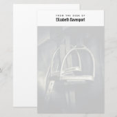 Stijlvol zilver Stirrups op het Engelse zadelzadje Briefpapier (Voorkant / Achterkant)