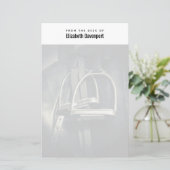 Stijlvol zilver Stirrups op het Engelse zadelzadje Briefpapier (Staand voorkant)