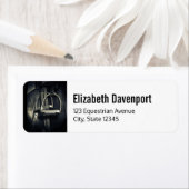 Stijlvol zilver Stirrups op het Engelse zadelzadje Etiket (Insitu)