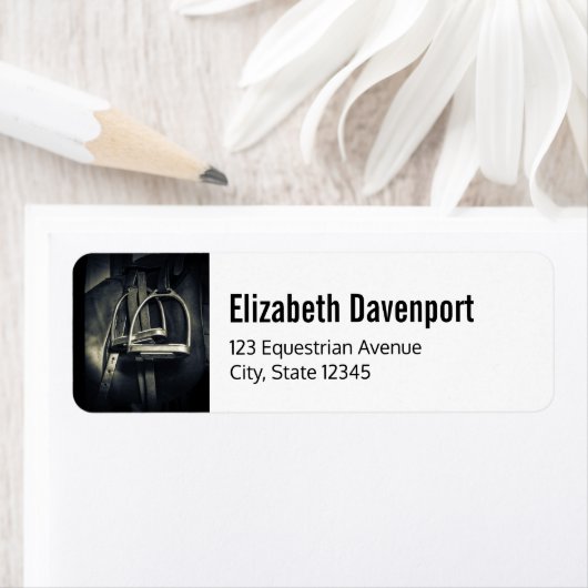 Stijlvol zilver Stirrups op het Engelse zadelzadje Etiket (Insitu)