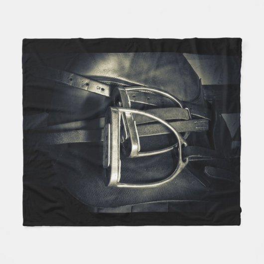 Stijlvol zilver Stirrups op het Engelse zadelzadje Fleece Deken (Voorkant (Horizontaal))