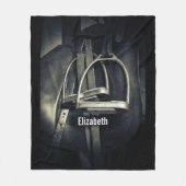 Stijlvol zilver Stirrups op het Engelse zadelzadje Fleece Deken (Voorkant)