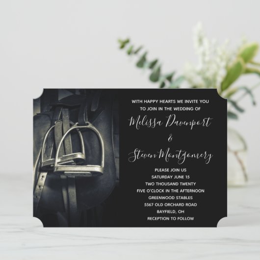 Stijlvol zilver Stirrups op het Engelse zadelzadje Kaart (Staand voorkant)