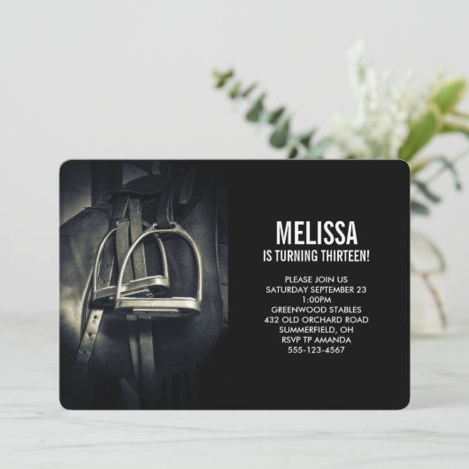 Stijlvol zilver Stirrups op het Engelse zadelzadje Kaart (Staand voorkant)