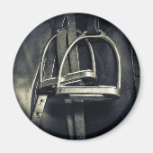 Stijlvol zilver Stirrups op het Engelse zadelzadje Magneet (Voorkant)