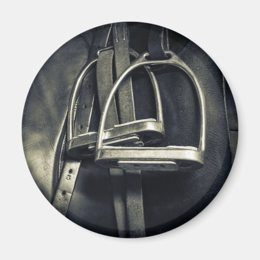 Stijlvol zilver Stirrups op het Engelse zadelzadje Magneet (Voorkant)