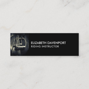 Stijlvol zilver Stirrups op het Engelse zadelzadje Mini Visitekaartje
