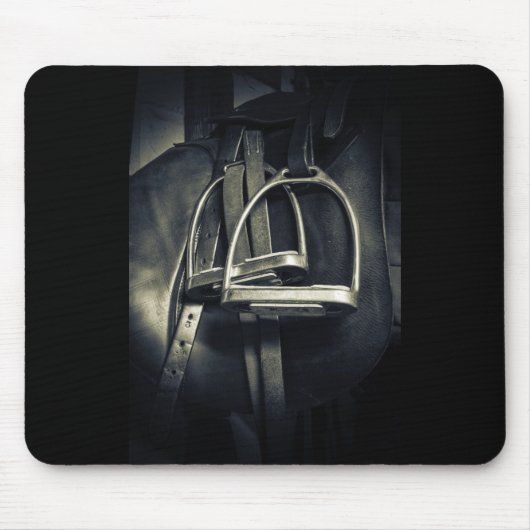 Stijlvol zilver Stirrups op het Engelse zadelzadje Muismat (Voorkant)