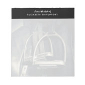 Stijlvol zilver Stirrups op het Engelse zadelzadje Notitieblok (Voorkant)