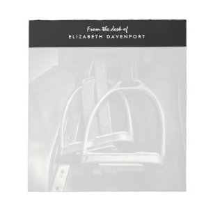 Stijlvol zilver Stirrups op het Engelse zadelzadje Notitieblok