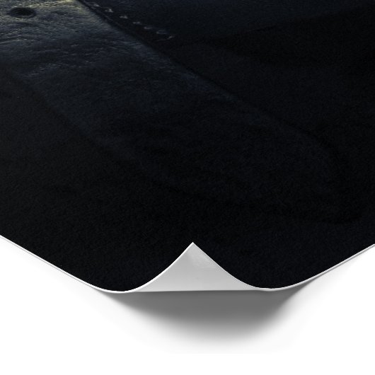 Stijlvol zilver Stirrups op het Engelse zadelzadje Poster (Hoek)