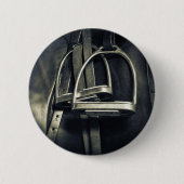 Stijlvol zilver Stirrups op het Engelse zadelzadje Ronde Button 5,7 Cm (Voorkant)
