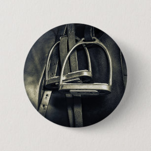 Stijlvol zilver Stirrups op het Engelse zadelzadje Ronde Button 5,7 Cm