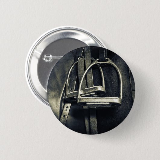 Stijlvol zilver Stirrups op het Engelse zadelzadje Ronde Button 5,7 Cm (Voorkant /achterkant)