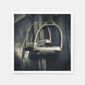 Stijlvol zilver Stirrups op het Engelse zadelzadje Servet (Voorkant)