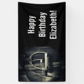 Stijlvol zilver Stirrups op het Engelse zadelzadje Spandoek (Verticaal)