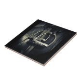 Stijlvol zilver Stirrups op het Engelse zadelzadje Tegeltje (Zijkant)