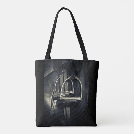Stijlvol zilver Stirrups op het Engelse zadelzadje Tote Bag (Achterkant)