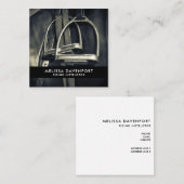 Stijlvol zilver Stirrups op het Engelse zadelzadje Vierkante Visitekaartje (Voorkant / Achterkant)