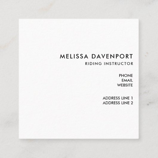 Stijlvol zilver Stirrups op het Engelse zadelzadje Vierkante Visitekaartje (Achterkant)