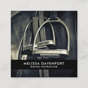 Stijlvol zilver Stirrups op het Engelse zadelzadje Vierkante Visitekaartje