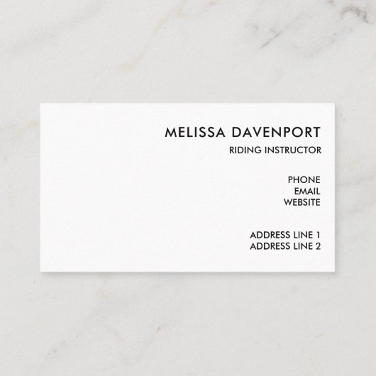 Stijlvol zilver Stirrups op het Engelse zadelzadje Visitekaartje (Achterkant)