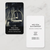 Stijlvol zilver Stirrups op het Engelse zadelzadje Visitekaartje (Voorkant / Achterkant)