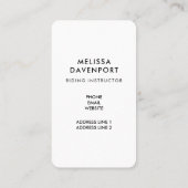 Stijlvol zilver Stirrups op het Engelse zadelzadje Visitekaartje (Achterkant)