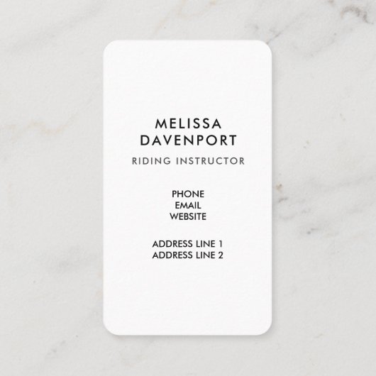 Stijlvol zilver Stirrups op het Engelse zadelzadje Visitekaartje (Achterkant)