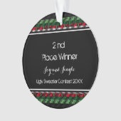 Stijlvol Zilver Ugly Sweater Medallion 2de plaats Ornament (voorkant)