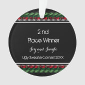 Stijlvol Zilver Ugly Sweater Medallion 2de plaats Ornament (voorkant)