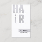 Stijlvol zilverachtig wit kapper Visitekaartje (Voorkant)