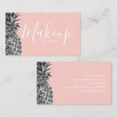 Stijlvol zilverananananas-make-up kunstenaar visitekaartje (Voorkant / Achterkant)