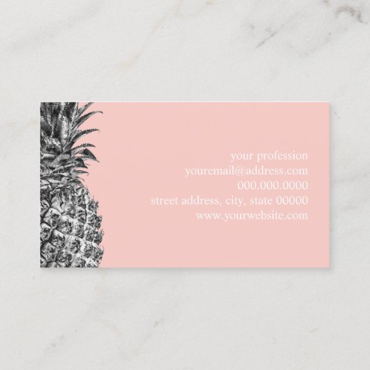 Stijlvol zilverananananas-make-up kunstenaar visitekaartje (Achterkant)