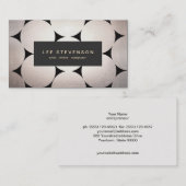 Stijlvol zilvercirkelpatroon van elegant zwart pla visitekaartje (Voorkant / Achterkant)