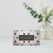 Stijlvol zilvercirkelpatroon van elegant zwart pla visitekaartje (Staand voorkant)