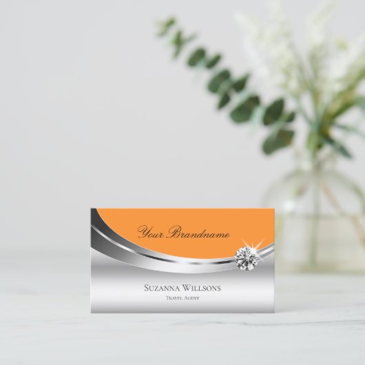 Stijlvol zilverdecor Oranje met Sparkly Diamond Visitekaartje