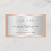 Stijlvol zilvereffect met een Chic Roos Gold Lijst Visitekaartje (Achterkant)