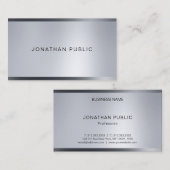 Stijlvol, zilveren blikjes, professioneel elegant visitekaartje (Voorkant / Achterkant)