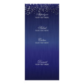 Stijlvol zilveren Confetti Stippen | Blauw - Menu (Achterkant)